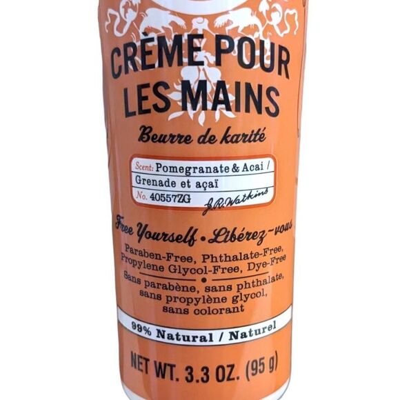 J.R. Watkins Pomegranate & Acai Shea Butter Hand Cream 3.3 oz Lotion Fruity - Picture 3 of 5